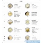Farebný medzilist do albumov NUMIS na pamätné 2 Euro mince - 10 mincí na stranu - číslo 58 - 2021