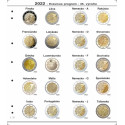 Farebný medzilist do albumov NUMIS na pamätné 2 Euro mince - 20 mincí na stranu - číslo 29 - 2022