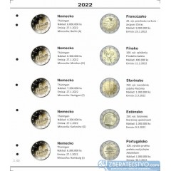 Farebný medzilist do albumov NUMIS na pamätné 2 Euro mince - 10 mincí na stranu - číslo 59 - 2021