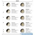 Farebný medzilist do albumov NUMIS na pamätné 2 Euro mince - 10 mincí na stranu - číslo 65 - 2022