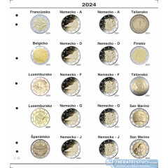 Farebný medzilist do albumov NUMIS na pamätné 2 Euro mince - 20 mincí na stranu - číslo 34 - 2024