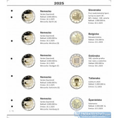 Farebn&yacute; medzilist do albumov NUMIS na pam&auml;tn&eacute; 2 Euro mince - 10 minc&iacute; na stranu - č&iacute;slo 76 - 2025