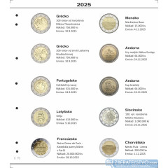 Farebn&yacute; medzilist do albumov NUMIS na pam&auml;tn&eacute; 2 Euro mince - 10 minc&iacute; na stranu - č&iacute;slo 79 - 2025