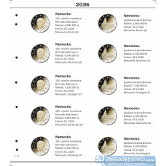 Farebn&yacute; medzilist do albumov NUMIS na pam&auml;tn&eacute; 2 Euro mince - 10 minc&iacute; na stranu - č&iacute;slo 81 - 2026