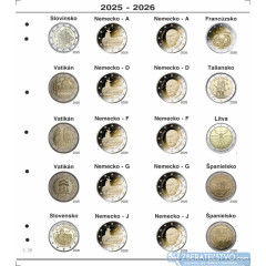 Farebn&yacute; medzilist do albumov NUMIS na pam&auml;tn&eacute; 2 Euro mince - 20 minc&iacute; na stranu - č&iacute;slo 38 - 2025-2026