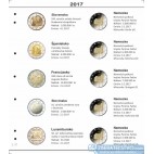 Farebné medzilisty do albumov NUMIS na pamätné 2 Euro mince - 10 mincí na stranu - číslo 37 - 2017